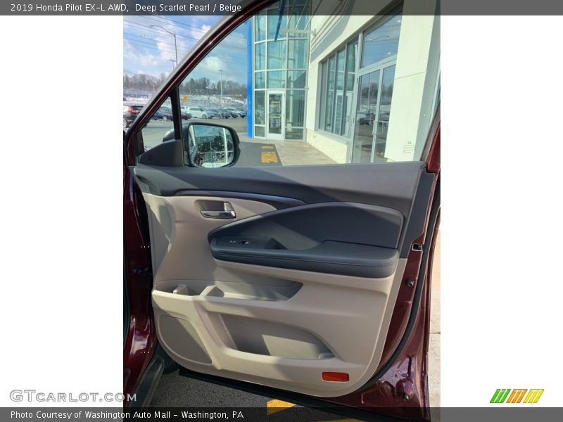 Deep Scarlet Pearl / Beige 2019 Honda Pilot EX-L AWD