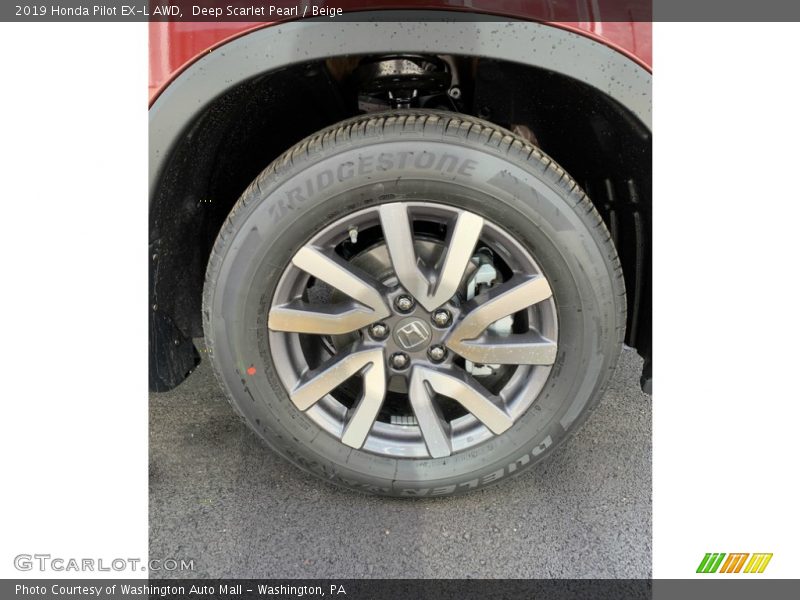 Deep Scarlet Pearl / Beige 2019 Honda Pilot EX-L AWD