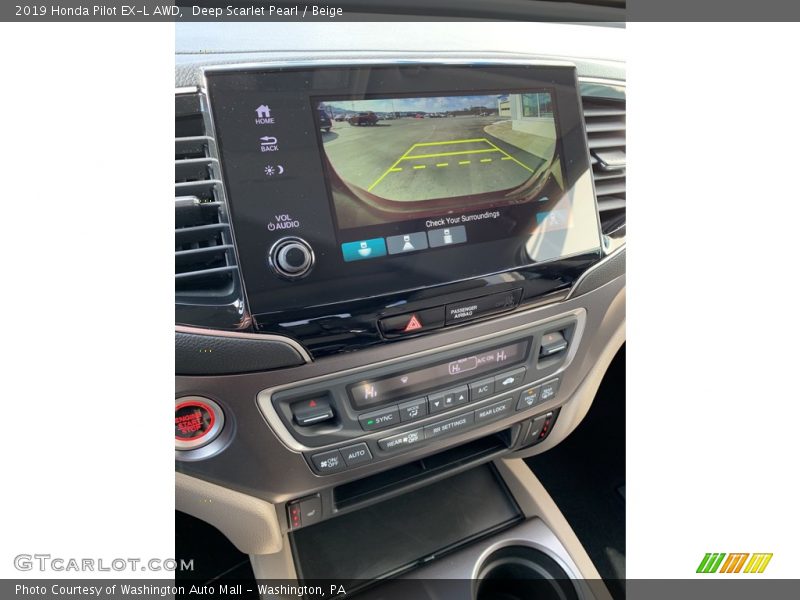 Deep Scarlet Pearl / Beige 2019 Honda Pilot EX-L AWD