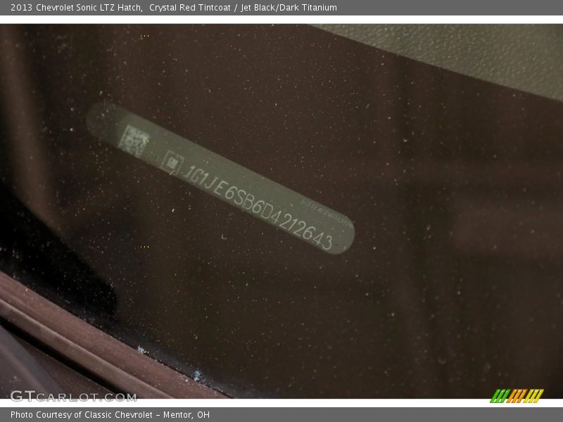 Crystal Red Tintcoat / Jet Black/Dark Titanium 2013 Chevrolet Sonic LTZ Hatch