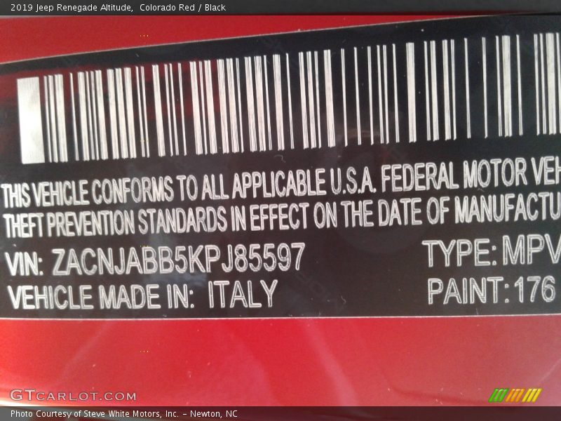 Colorado Red / Black 2019 Jeep Renegade Altitude