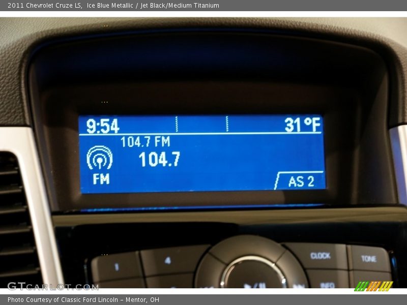 Ice Blue Metallic / Jet Black/Medium Titanium 2011 Chevrolet Cruze LS