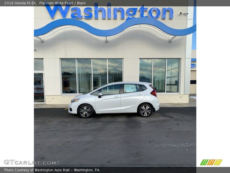 Platinum White Pearl / Black 2019 Honda Fit EX