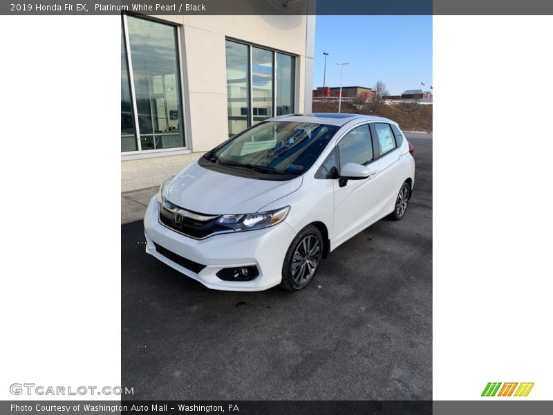 Platinum White Pearl / Black 2019 Honda Fit EX