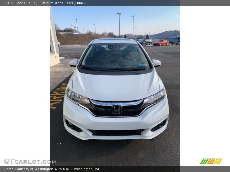 Platinum White Pearl / Black 2019 Honda Fit EX