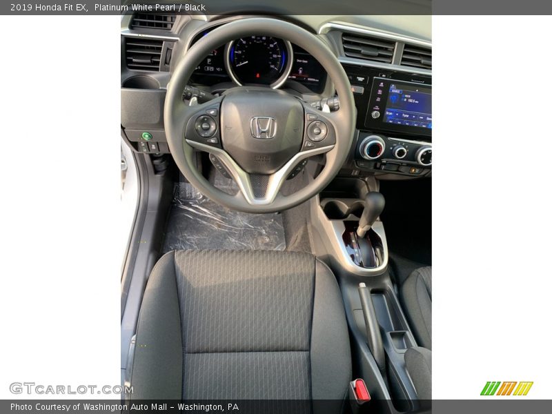 Platinum White Pearl / Black 2019 Honda Fit EX