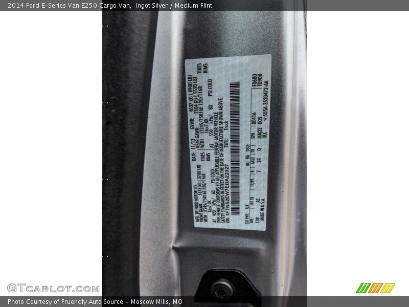 Ingot Silver / Medium Flint 2014 Ford E-Series Van E250 Cargo Van