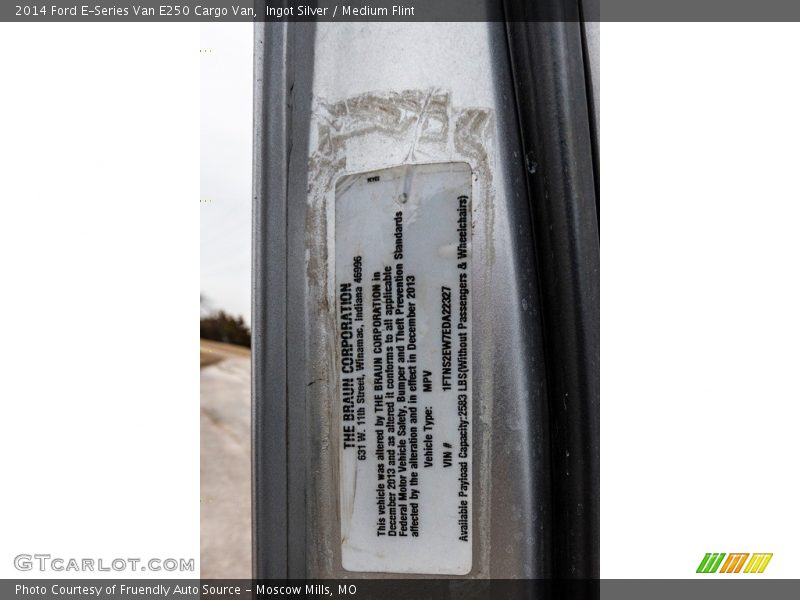 Ingot Silver / Medium Flint 2014 Ford E-Series Van E250 Cargo Van