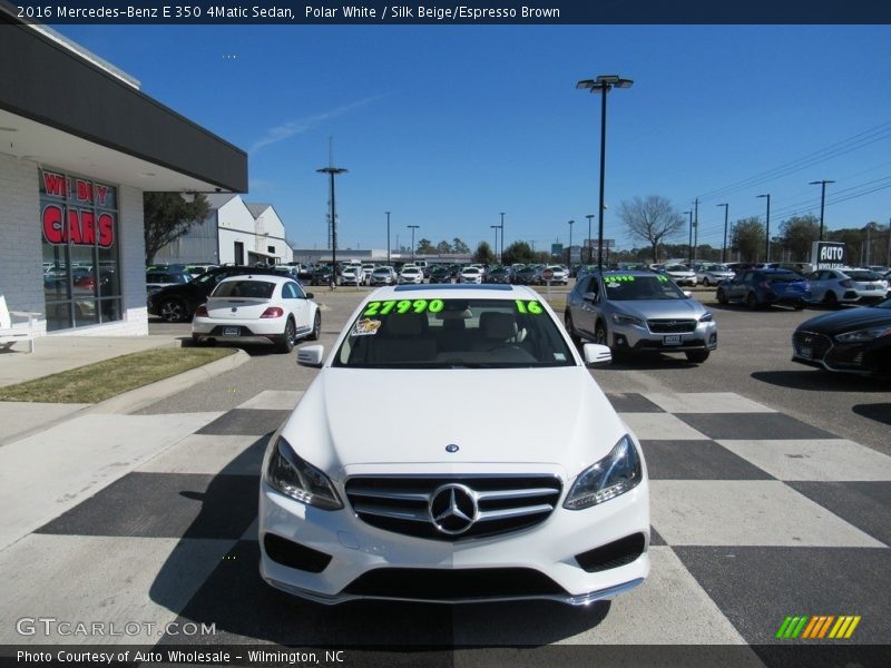 Polar White / Silk Beige/Espresso Brown 2016 Mercedes-Benz E 350 4Matic Sedan