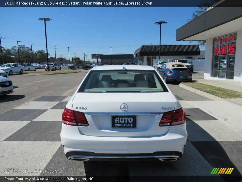 Polar White / Silk Beige/Espresso Brown 2016 Mercedes-Benz E 350 4Matic Sedan