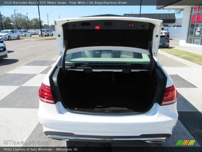 Polar White / Silk Beige/Espresso Brown 2016 Mercedes-Benz E 350 4Matic Sedan