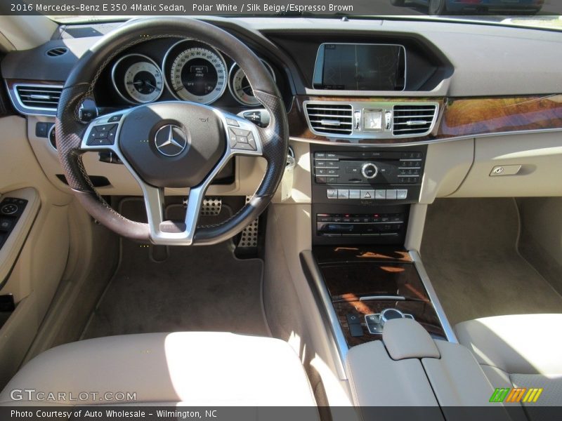 Polar White / Silk Beige/Espresso Brown 2016 Mercedes-Benz E 350 4Matic Sedan