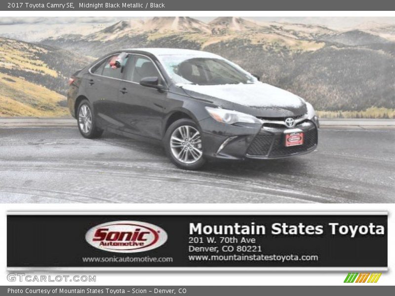 Midnight Black Metallic / Black 2017 Toyota Camry SE