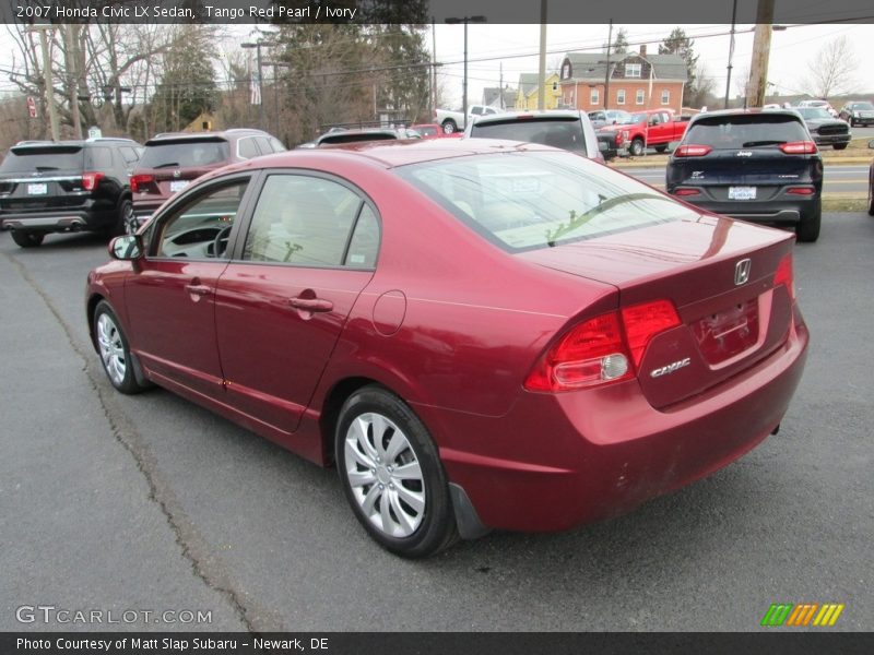 Tango Red Pearl / Ivory 2007 Honda Civic LX Sedan