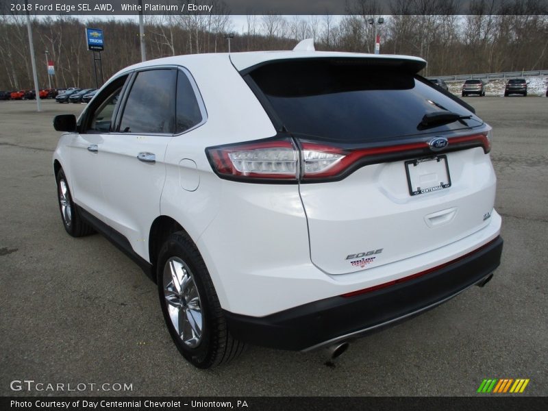 White Platinum / Ebony 2018 Ford Edge SEL AWD