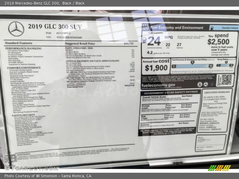 Black / Black 2019 Mercedes-Benz GLC 300