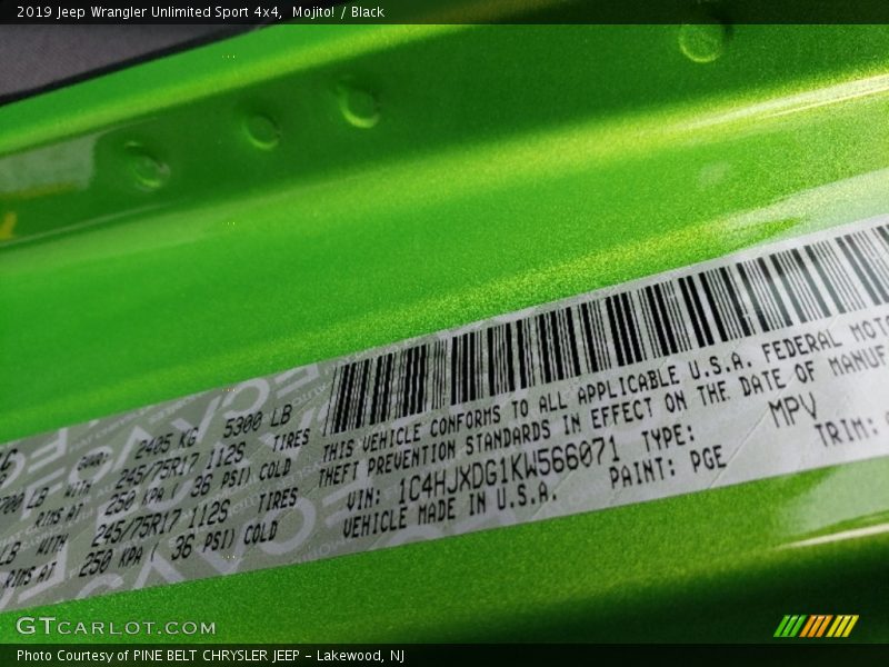 Mojito! / Black 2019 Jeep Wrangler Unlimited Sport 4x4