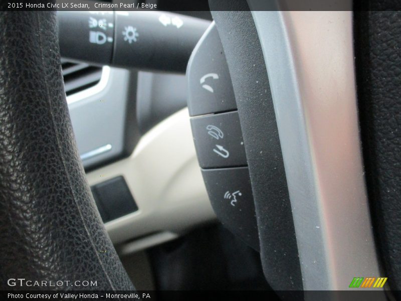 Crimson Pearl / Beige 2015 Honda Civic LX Sedan