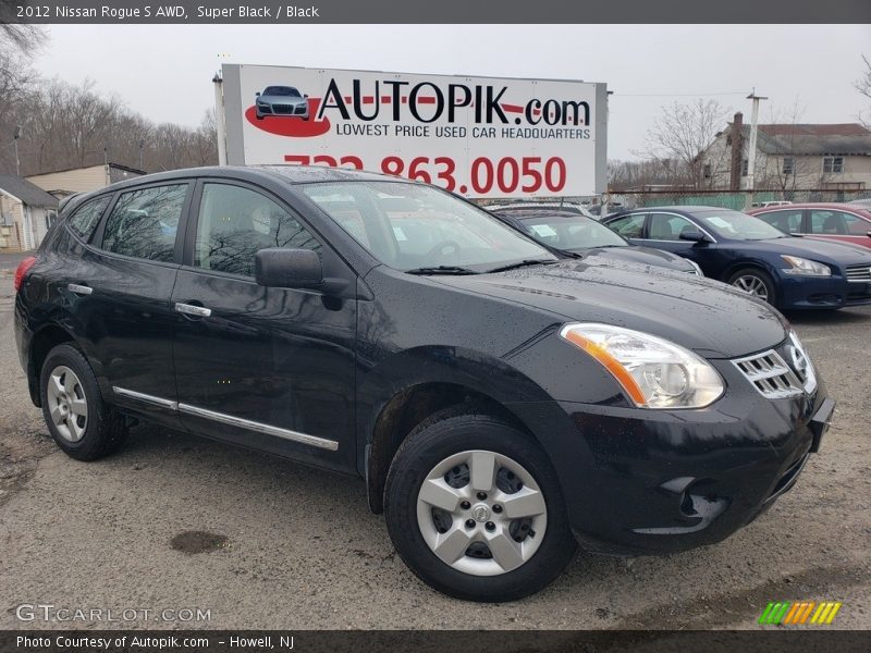 Super Black / Black 2012 Nissan Rogue S AWD