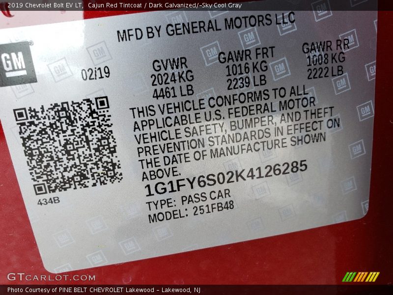 Cajun Red Tintcoat / Dark Galvanized/­Sky Cool Gray 2019 Chevrolet Bolt EV LT