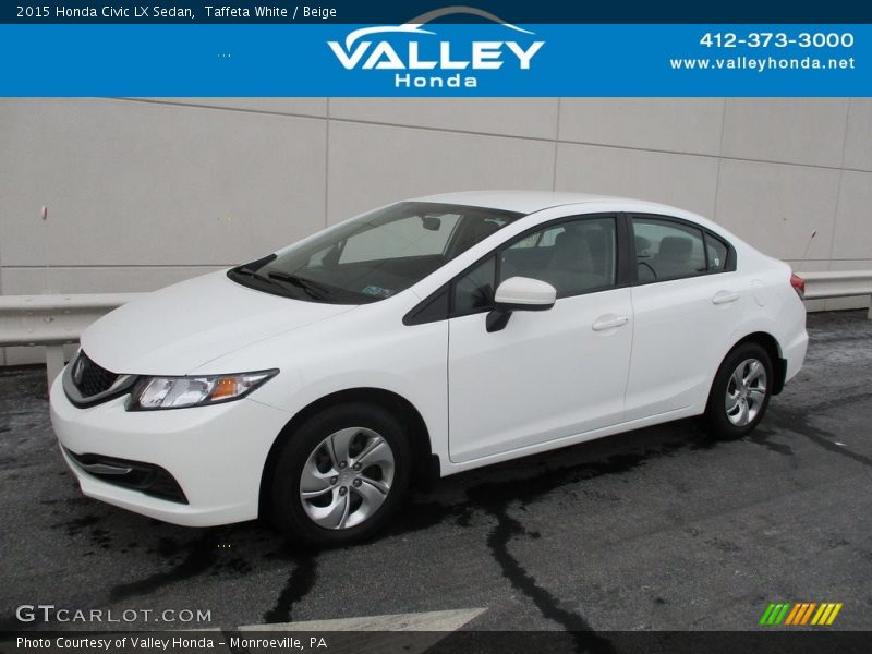Taffeta White / Beige 2015 Honda Civic LX Sedan