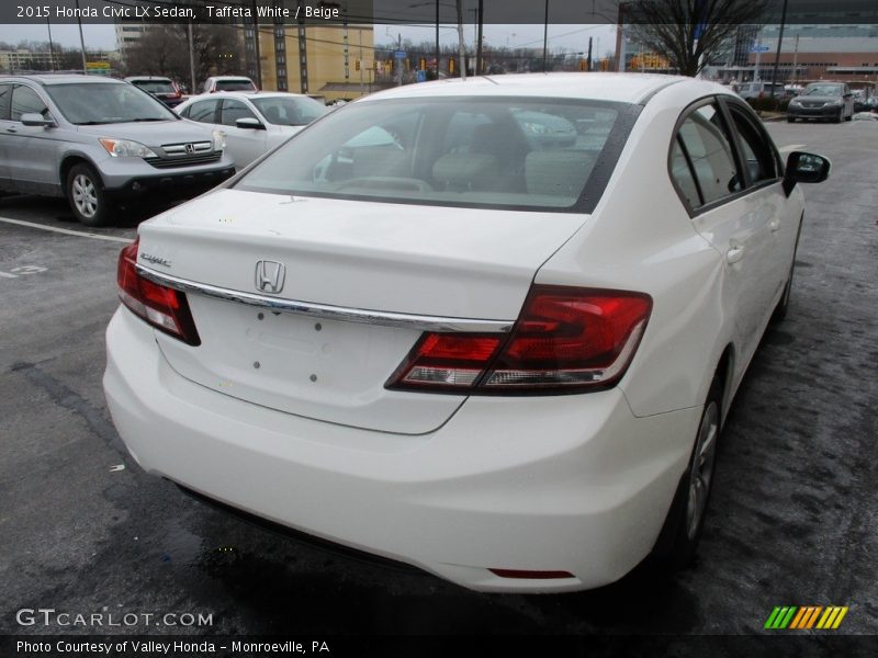 Taffeta White / Beige 2015 Honda Civic LX Sedan