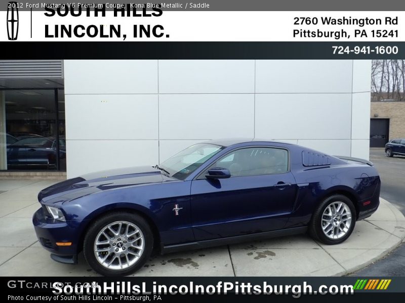 Kona Blue Metallic / Saddle 2012 Ford Mustang V6 Premium Coupe