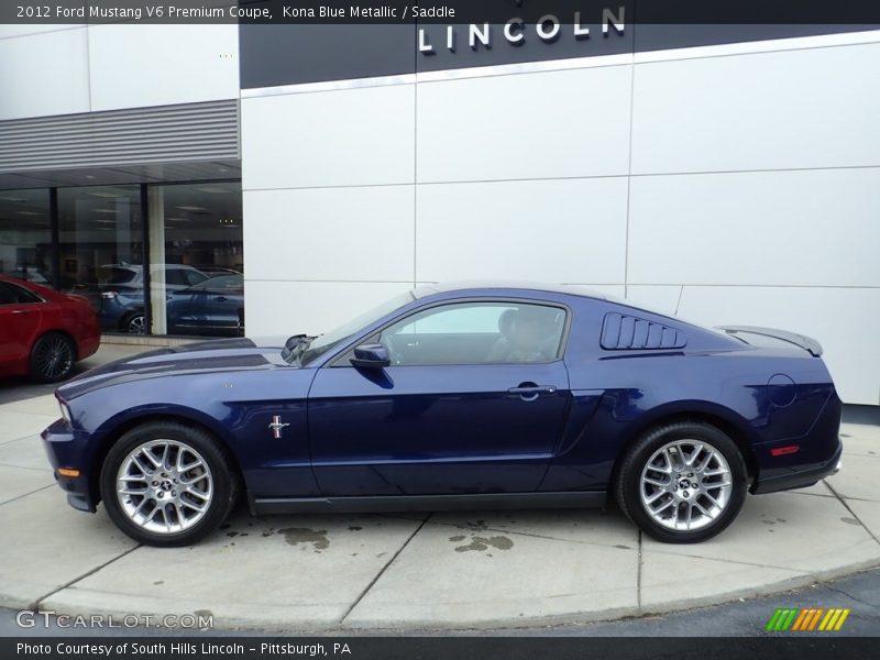 Kona Blue Metallic / Saddle 2012 Ford Mustang V6 Premium Coupe