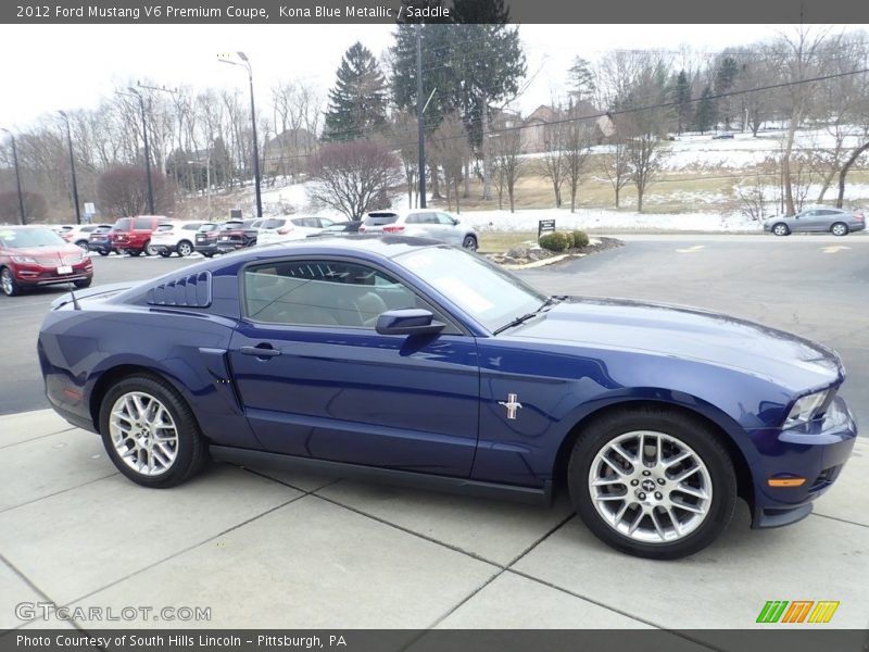 Kona Blue Metallic / Saddle 2012 Ford Mustang V6 Premium Coupe