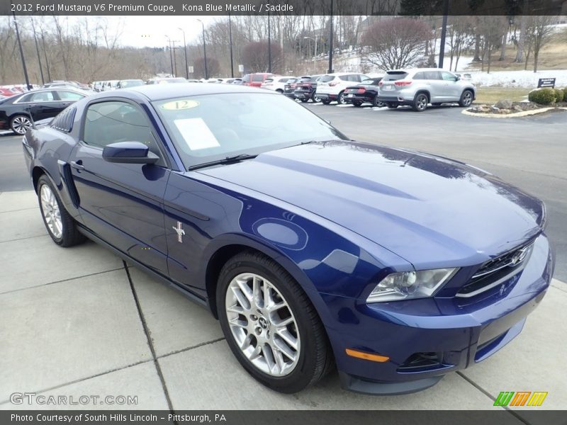 Kona Blue Metallic / Saddle 2012 Ford Mustang V6 Premium Coupe