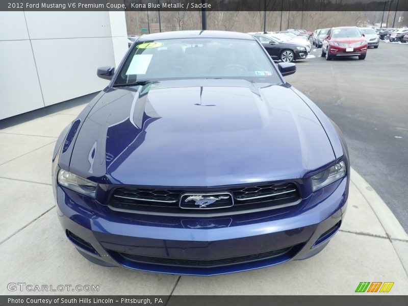 Kona Blue Metallic / Saddle 2012 Ford Mustang V6 Premium Coupe