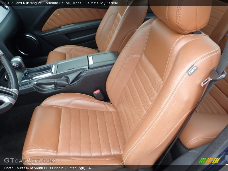 Kona Blue Metallic / Saddle 2012 Ford Mustang V6 Premium Coupe