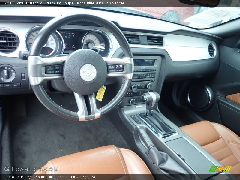 Kona Blue Metallic / Saddle 2012 Ford Mustang V6 Premium Coupe