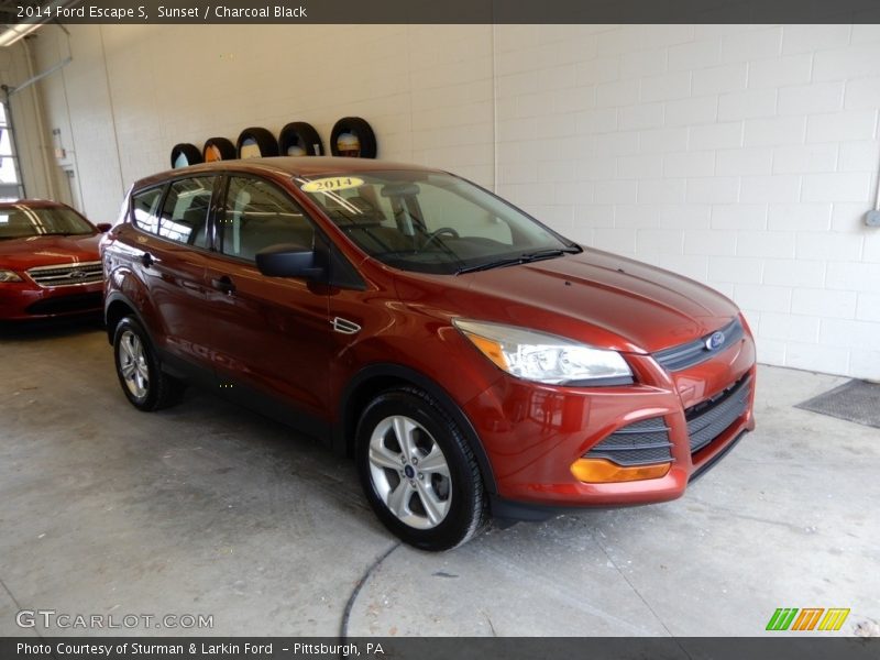 Sunset / Charcoal Black 2014 Ford Escape S