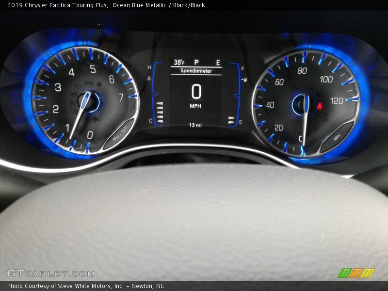 Ocean Blue Metallic / Black/Black 2019 Chrysler Pacifica Touring Plus
