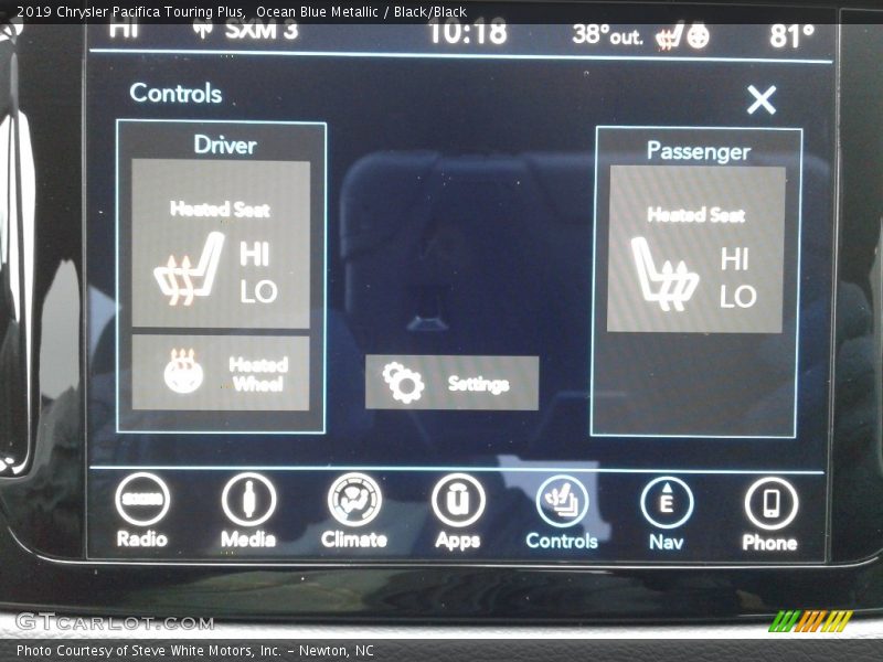 Ocean Blue Metallic / Black/Black 2019 Chrysler Pacifica Touring Plus