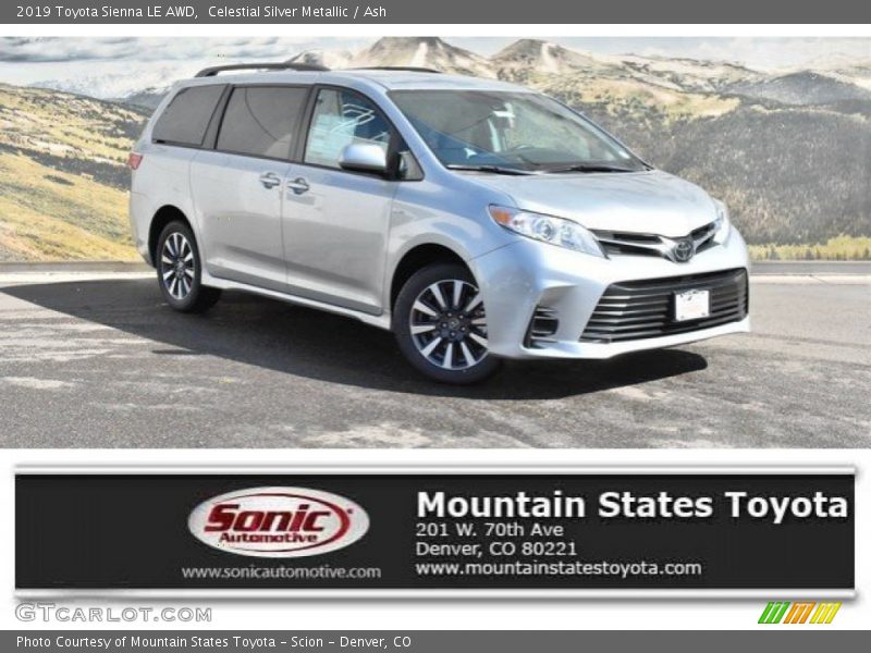 Celestial Silver Metallic / Ash 2019 Toyota Sienna LE AWD