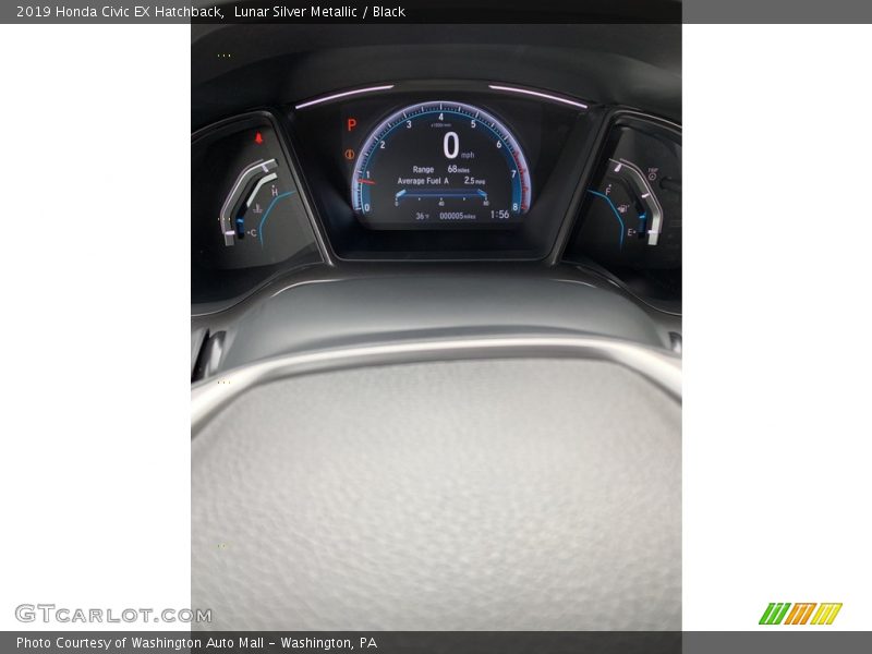 Lunar Silver Metallic / Black 2019 Honda Civic EX Hatchback