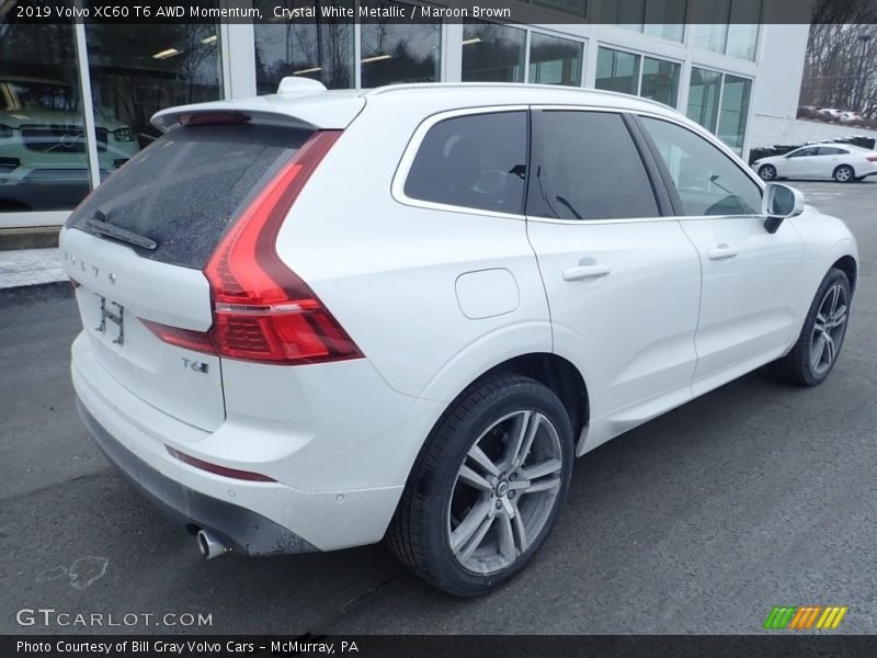 Crystal White Metallic / Maroon Brown 2019 Volvo XC60 T6 AWD Momentum