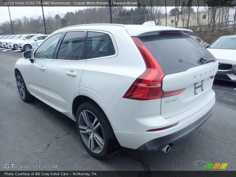 Crystal White Metallic / Maroon Brown 2019 Volvo XC60 T6 AWD Momentum