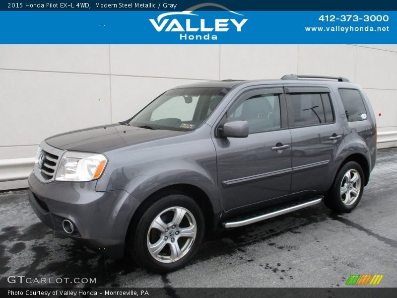 Modern Steel Metallic / Gray 2015 Honda Pilot EX-L 4WD
