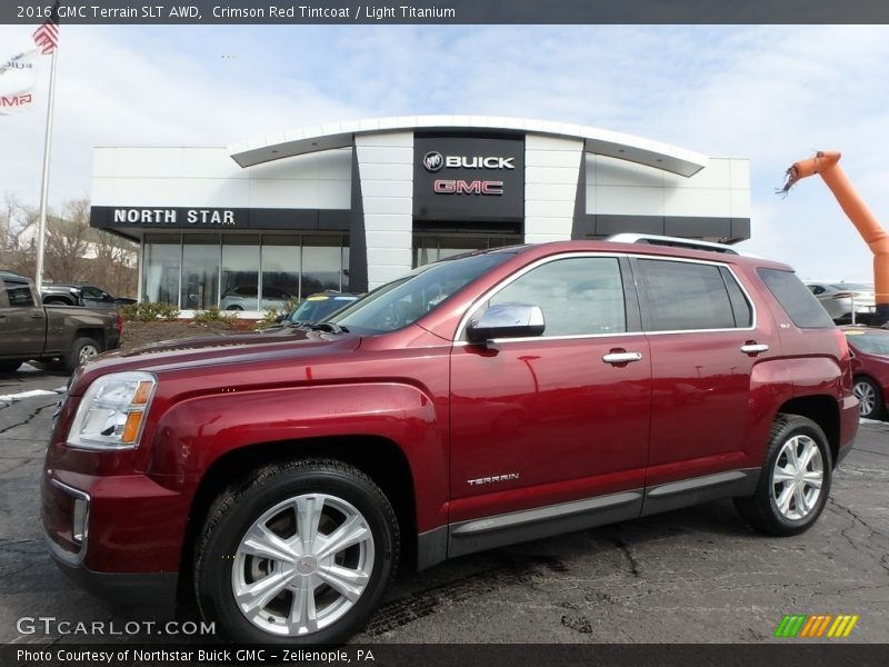 Crimson Red Tintcoat / Light Titanium 2016 GMC Terrain SLT AWD