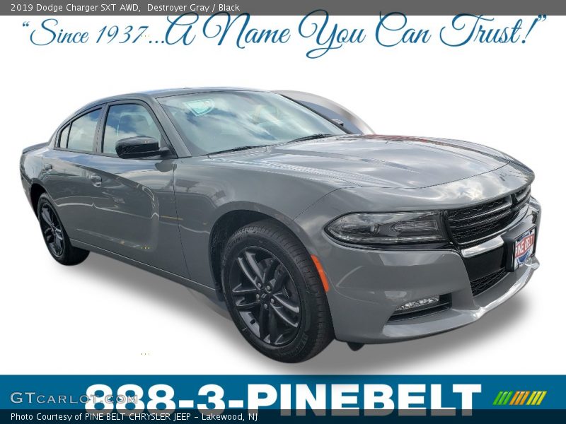Destroyer Gray / Black 2019 Dodge Charger SXT AWD