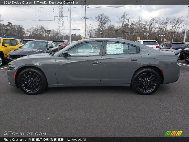 Destroyer Gray / Black 2019 Dodge Charger SXT AWD