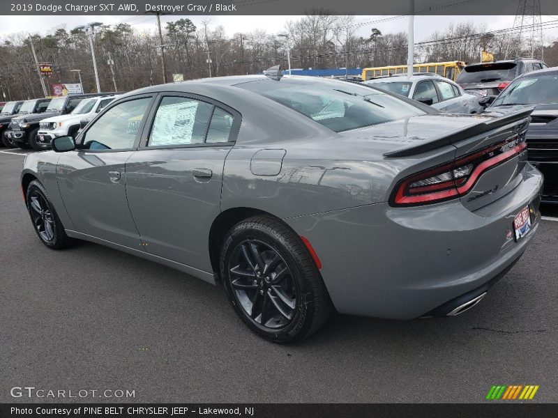 Destroyer Gray / Black 2019 Dodge Charger SXT AWD