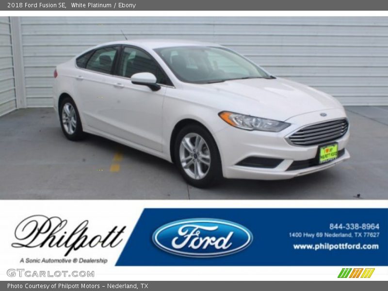 White Platinum / Ebony 2018 Ford Fusion SE