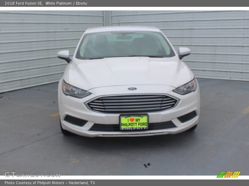 White Platinum / Ebony 2018 Ford Fusion SE