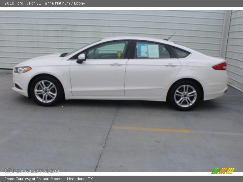 White Platinum / Ebony 2018 Ford Fusion SE