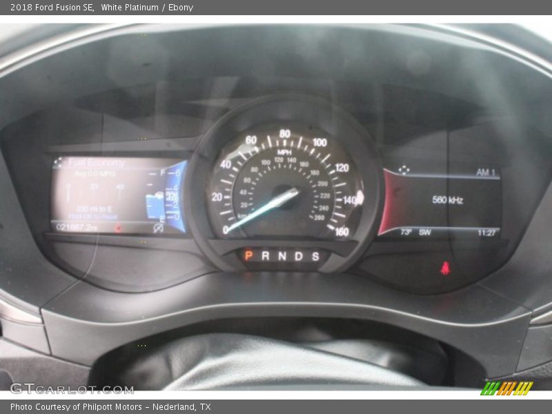 White Platinum / Ebony 2018 Ford Fusion SE