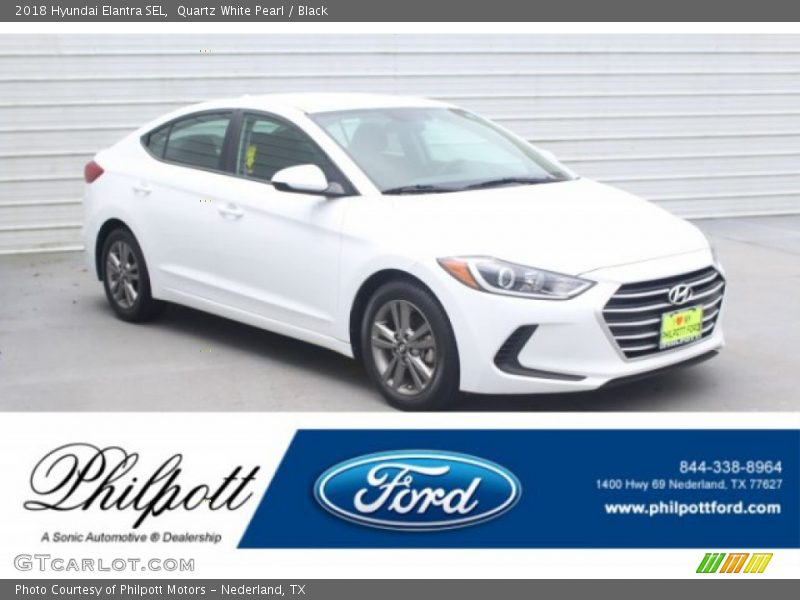 Quartz White Pearl / Black 2018 Hyundai Elantra SEL